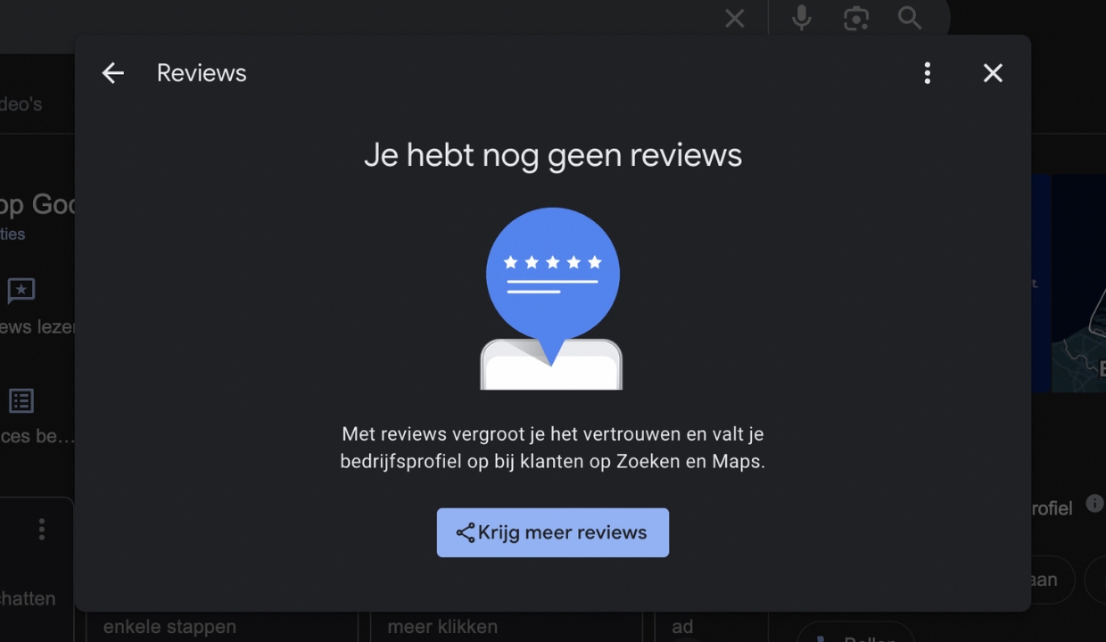 Geen review-strategie